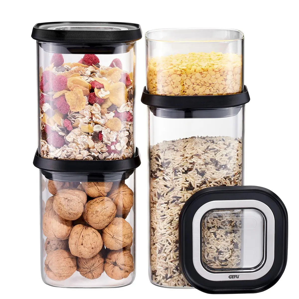 Lot de 4 boîtes de conservation Gefu Pantry